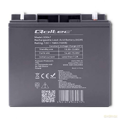 Akumulator AGM 12V | 18Ah | max. 270A