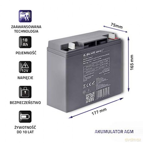 Akumulator AGM 12V | 18Ah | max. 270A
