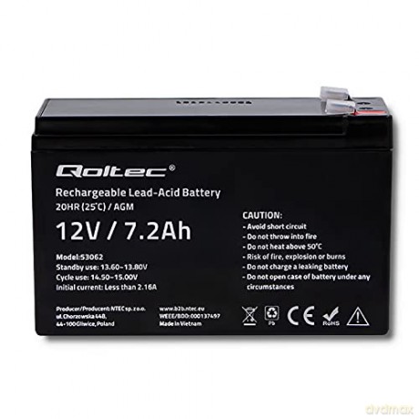 Akumulator AGM 12V | 7.2Ah | max. 108A