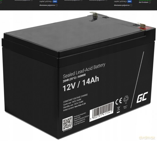 Akumulator AGM 12V 14Ah