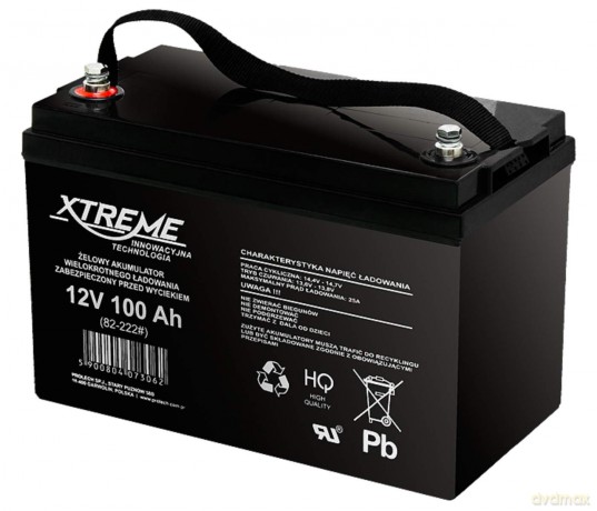 Akumulator żelowy 12V/100Ah XTREME waga 29kg 215x170x330mm