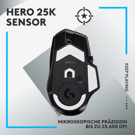 Bezprzewodowa mysz do gier G502 X Lightspeed Czarna 910-006180