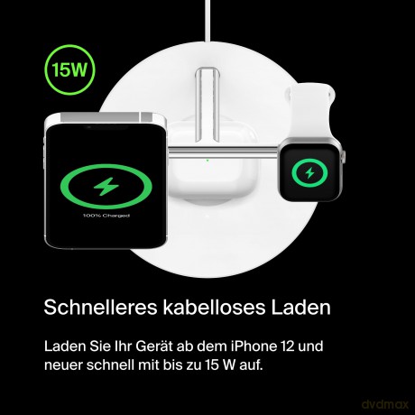Bezprzewodowa podstawka ładująca BOOST CHARGE PRO 3w1 MagSafe biała