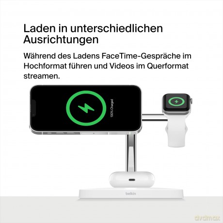Bezprzewodowa podstawka ładująca BOOST CHARGE PRO 3w1 MagSafe biała