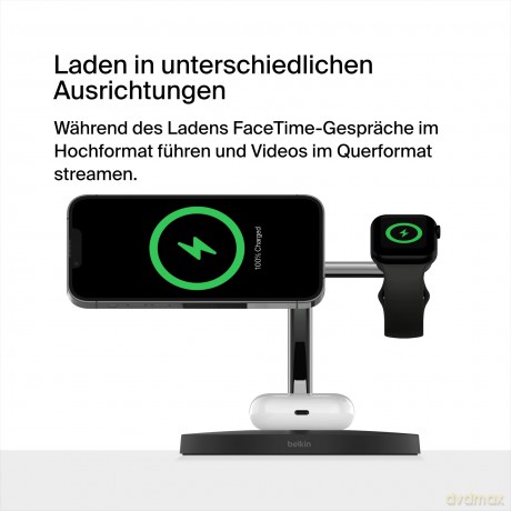 Bezprzewodowa podstawka ładująca BOOST CHARGE PRO 3w1 MagSafe czarna