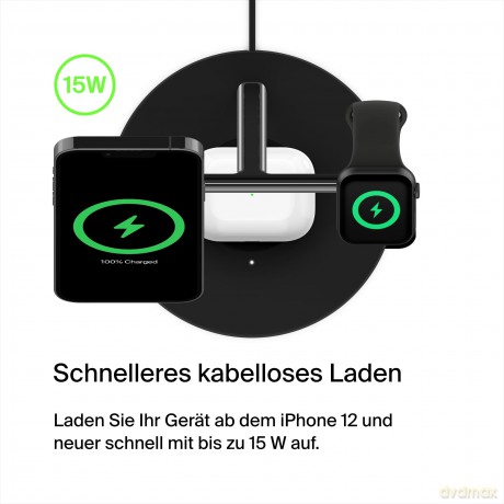 Bezprzewodowa podstawka ładująca BOOST CHARGE PRO 3w1 MagSafe czarna