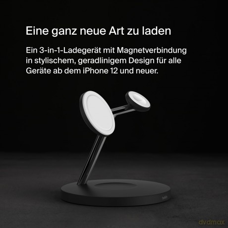 Bezprzewodowa podstawka ładująca BOOST CHARGE PRO 3w1 MagSafe czarna