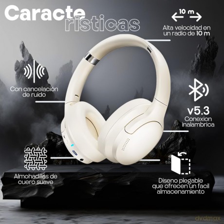 Bezprzewodowe słuchawki nauszne Bluetooth V5.3 ANC (Białe)