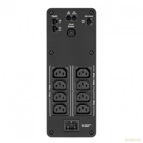 BR1600SI UPS Back ProBR1600VA/960W 6xC13, AVR,LCD, Ładowarka USB A/C Czysta sinusoida przy pracy bateryjnej