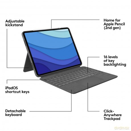 Combo Touch US iPad Pro 12,9'' 5th Gen Grey