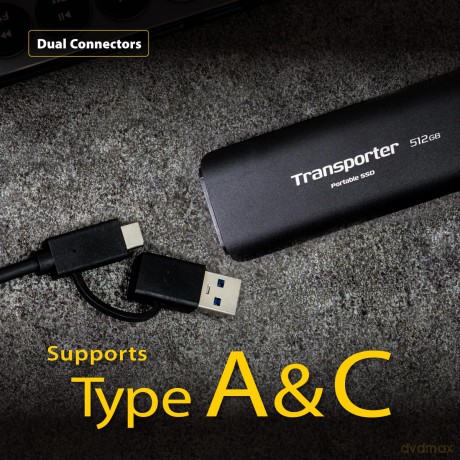Dysk SSD 512GB Transporter 1000/1000 MB/s Type-C