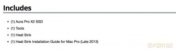 Dysk SSD Aura Pro X2 SSD 480GB 1549MB/s Mac Pro 2013 Heatsink