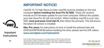 Dysk SSD Aura Pro X2 SSD 480GB 1549MB/s Mac Pro 2013 Heatsink