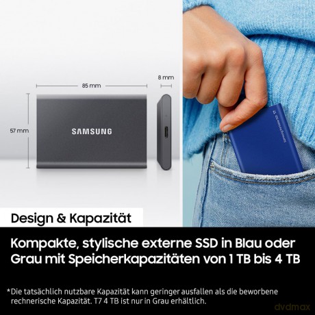 Dysk SSD Portable T7 4TB USB3.2 Gen.2 szary