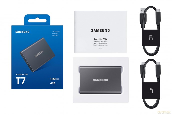 Dysk SSD Portable T7 4TB USB3.2 Gen.2 szary