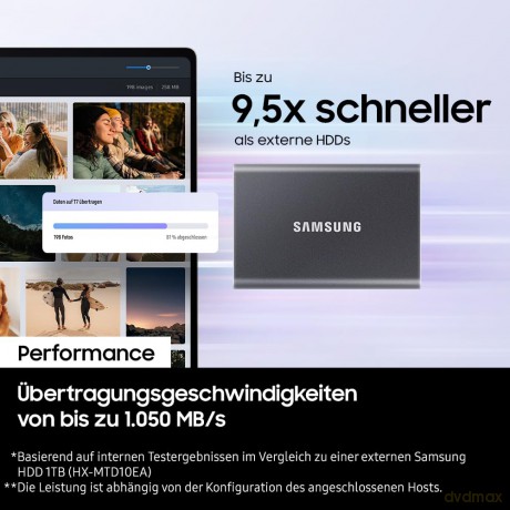 Dysk SSD Portable T7 4TB USB3.2 Gen.2 szary