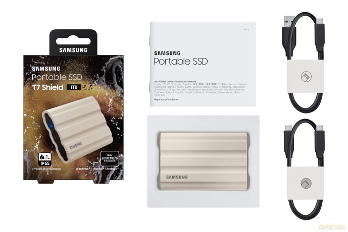 Dysk SSD T7 Shield 1TB USB 3.2, beżowy