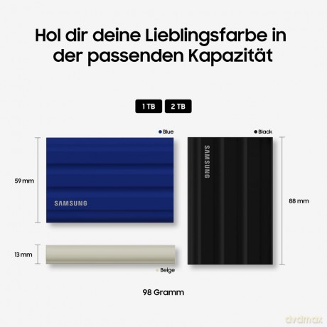 Dysk SSD T7 Shield 1TB USB 3.2, czarny