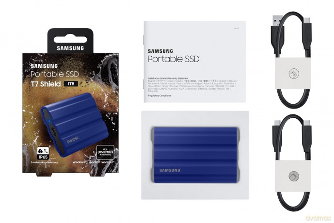 Dysk SSD T7 Shield 1TB USB 3.2, niebieski