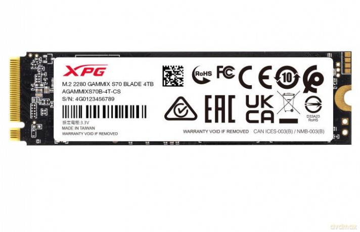 Dysk SSD XPG GAMMIX S70 BLADE 8000GB PCIe 4x4 7.3/6.3MB/s