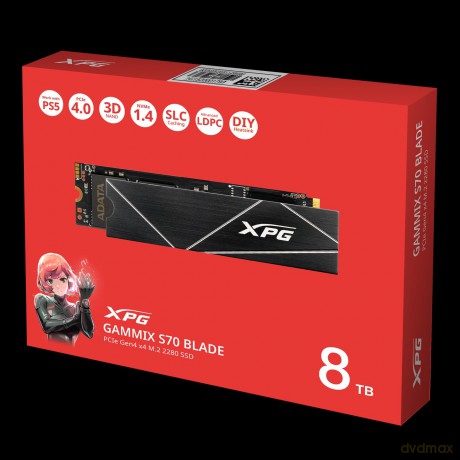 Dysk SSD XPG GAMMIX S70 BLADE 8000GB PCIe 4x4 7.3/6.3MB/s