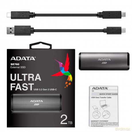 Dysk zewnętrzny SSD SE760 1TB USB3.2-A/C Tytanowy
