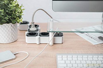 Elastyczna listwa zasilająca biurowa 4 gniazdowa z 2 złączami USB