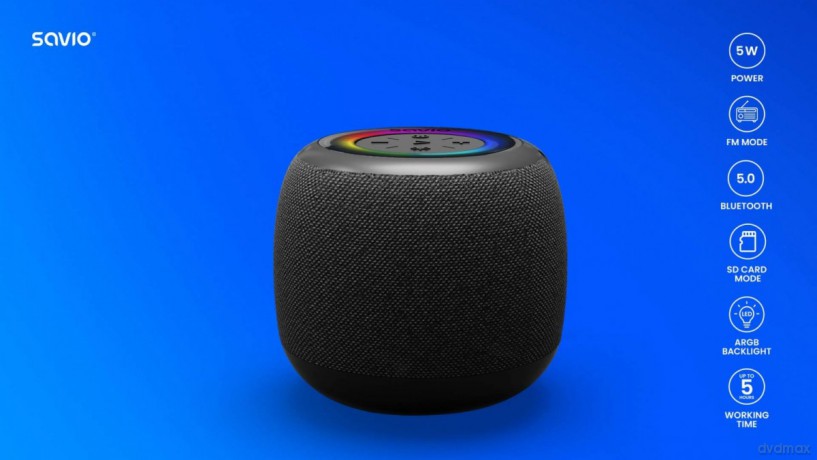 Głośnik bezprzewodowy Bluetooth 5W, BS-041, Czarny