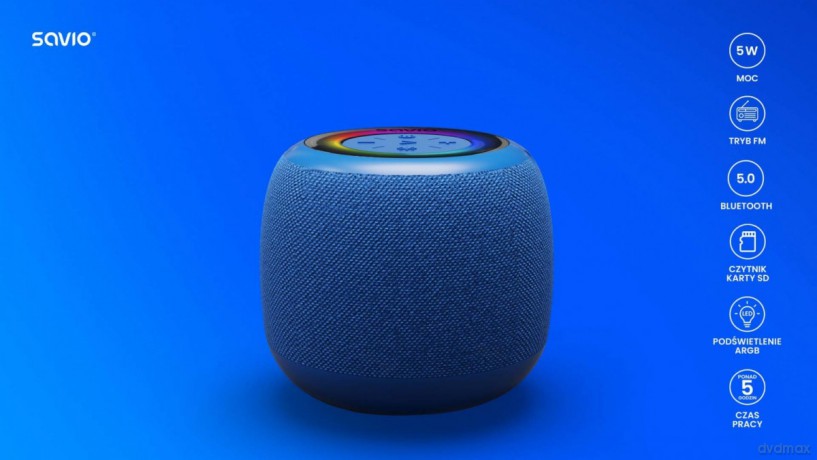 Głośnik bezprzewodowy Bluetooth 5W, BS-042, Niebieski