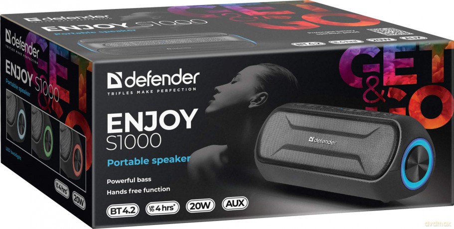 Głośnik Bluetooth ENJOY S1000 czarny LED