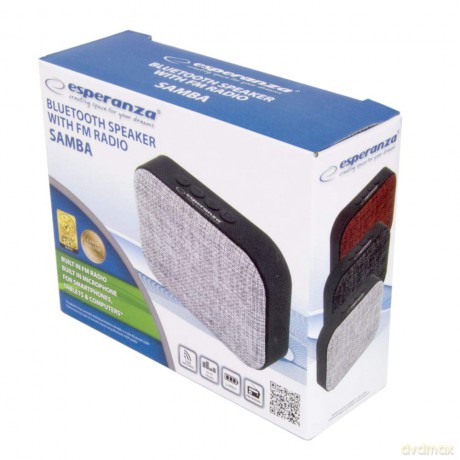 Głośnik Bluetooth FM Samba szary
