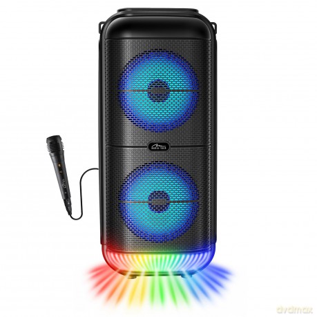 Głośnik BT POWER AUDIO MT3183 Karaoke/Bluetooth 5.3/FM/MP3/MicroSD/USB/AUX/Jack 6.3/USB-C/Iluminacja/RMS 50W/PMPO 900W