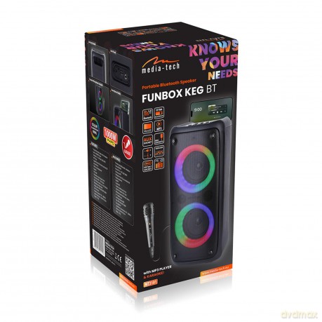 Głośnik FUNBOX BT MT3181 Bluetooth 5.0/TWS/MP3/MicroSD/USB/AUX/Equalizer/Jack 6.3/RGB/USB-C/ RMS 40W/PMPO 1000W