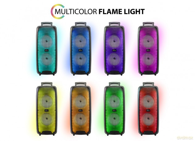 Głośnik KARAOKE FLAMEZILLA MT3178 Bluetooth 5.0/FM/MicroSD/USB/AUX/LED/Karaoke/RGB/RMS 20W/PMPO 1000W