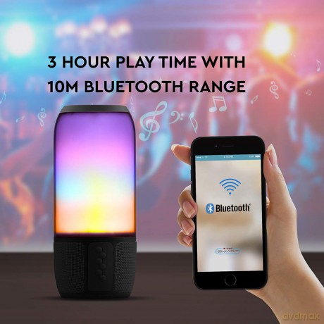 Głośnik przenośny LED Bluetooth Czarny