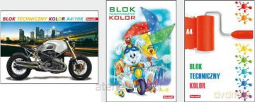 Blok techniczny A4/10K kolorowy 10 szt. [SZKOŁA]