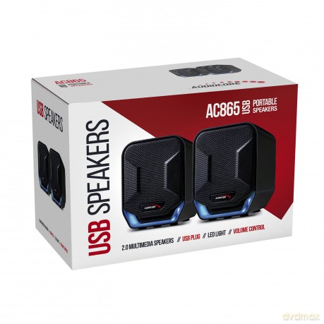 Głośniki komputerowe 6W USB AC865B Czarno-niebieskie