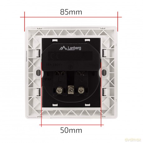 Gniazdko podtynkowe 230V pojedyncze + 2x USB 2.1A francuskie