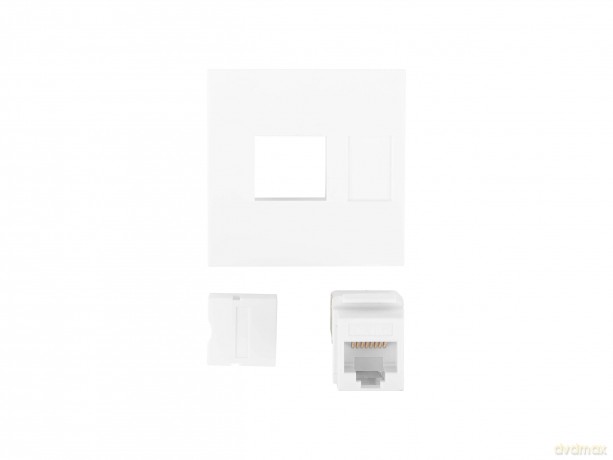 Gniazdo 45x45 RJ45 + Keystone kat.6 UTP Białe