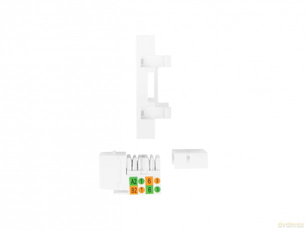 Gniazdo 45x45 RJ45 + Keystone kat.6 UTP Białe