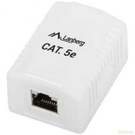 Gniazdo natynkowe 1x RJ45 Kat.5E białe ekranowane