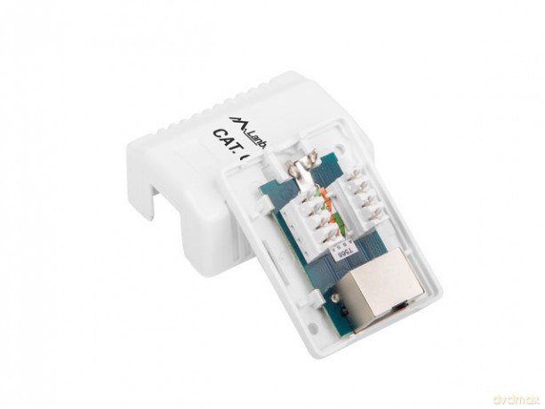 Gniazdo natynkowe 1x RJ45 Kat.6 białe ekranowane