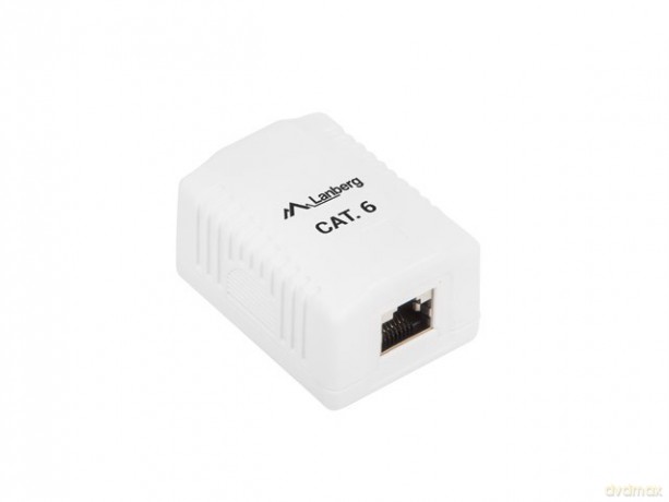Gniazdo natynkowe 1x RJ45 Kat.6 białe ekranowane