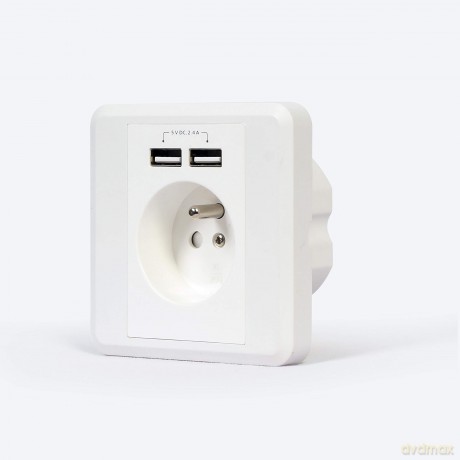 Gniazdo zasilające z puszką podtynkową 2 USB