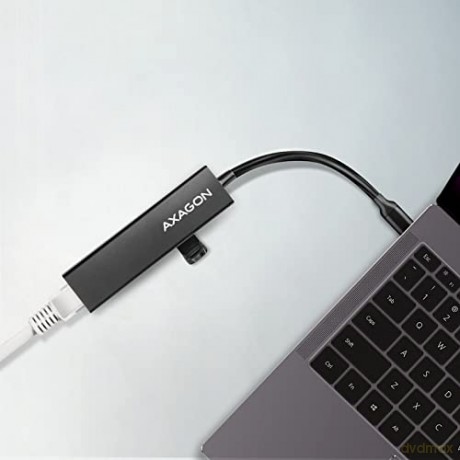 HMC-GL3A Wieloportowy hub metalowy 3x USB-A + GLAN, USB 3.2 Gen 1, 20 cm USB-C kabel