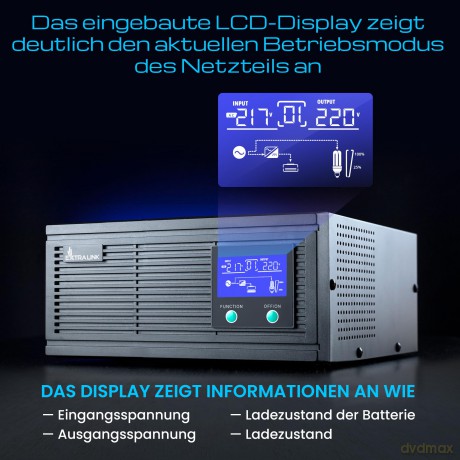 Inwerter Piorun 1000VA 800W 12 VDC czysta sinusoida