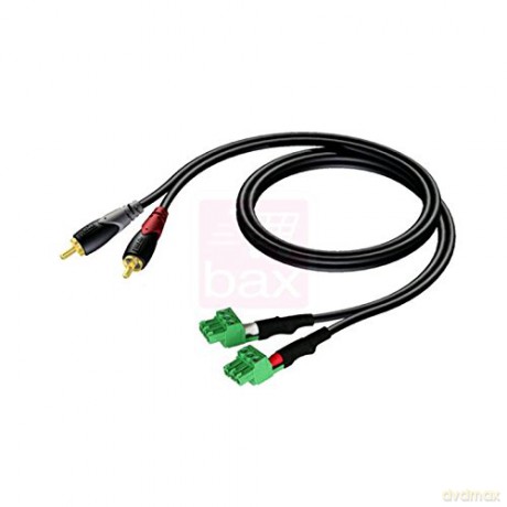 Kabel 2x RCA/Cinch - 2x Kostka elektryczna (3 tory-3,81 mm) 1m - CLA832/1