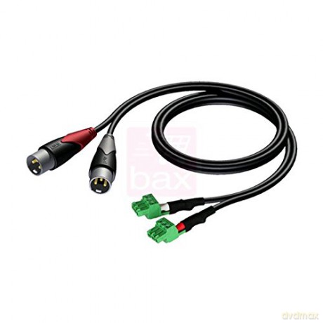 Kabel 2x XLR Męski - 2x Kostka elektryczna (3 TORY-3,81MM) 1,5 m - CLA834/1.5