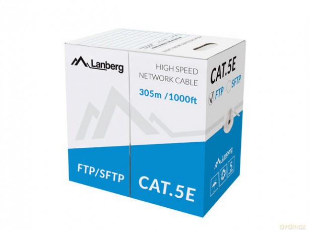 Kabel FTP Kat.5E CU 305 m drut szary
