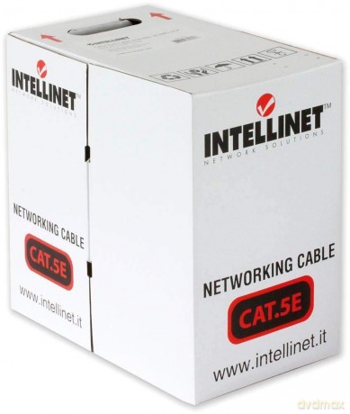 Kabel instalacyjny skrętka U/UTP Cat5e 4x2 linka 100% miedź 305m szary